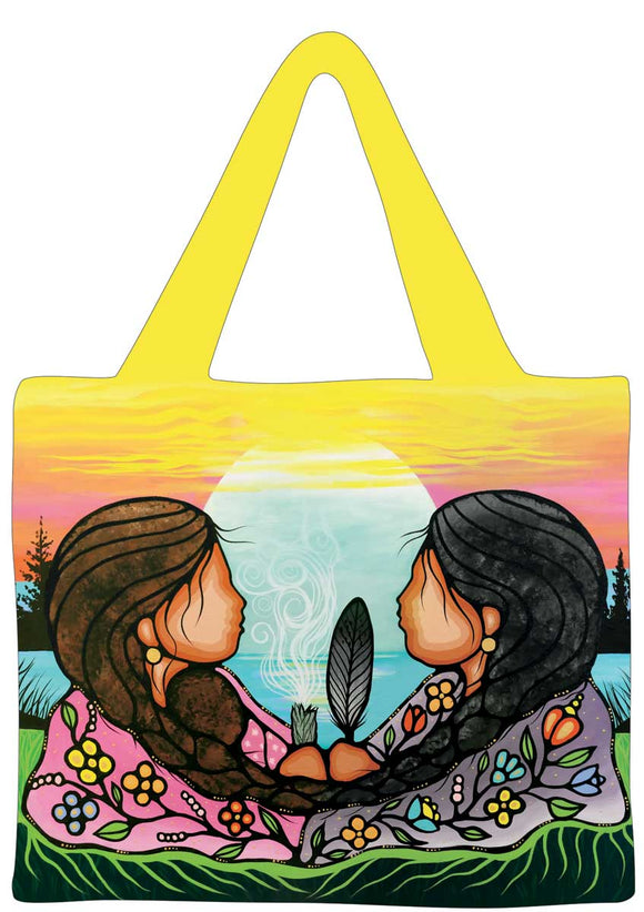 Sharing Knowledge reusable shopping bag by artist Jackie Traverse