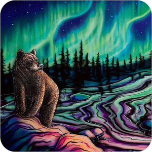 Sky Dance - Northern Lights coasters by artist Amy Keller-Rempp