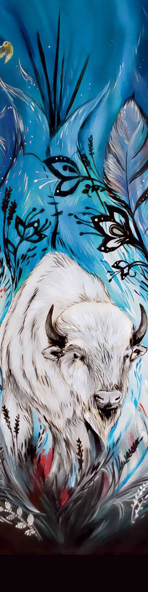 Spirit Buffalo bookmark by artist Karen Erickson