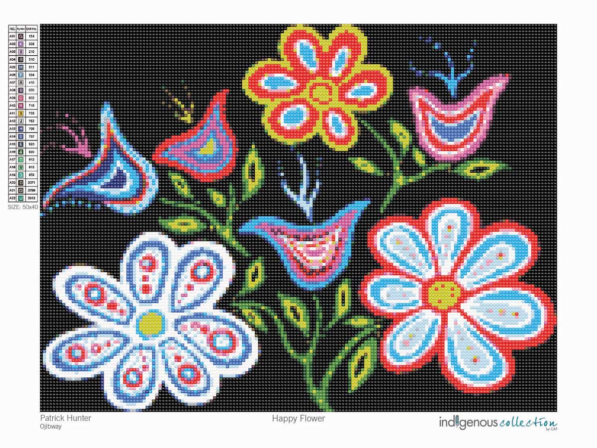 Anishinaabe Beading Metis Beadwork Patterns Happy Flower Diamond
