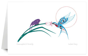 Hummingbird & Butterfly - 9" x 6" Art Card