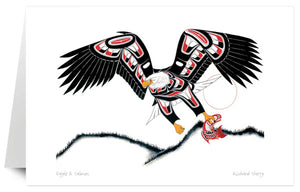 Eagle & Salmon - 9" x 6" Art Card