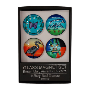 Jeffrey Red George Large Glass Magnet Set
