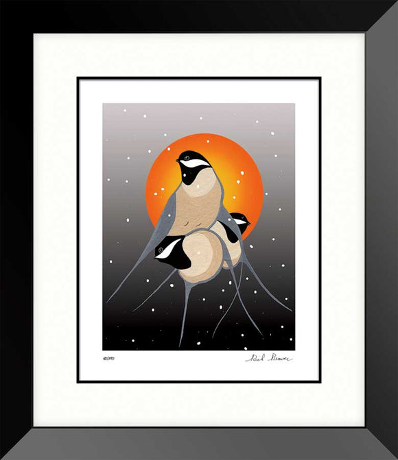 Forest Fluries - Chickadees Framed Limited Edition