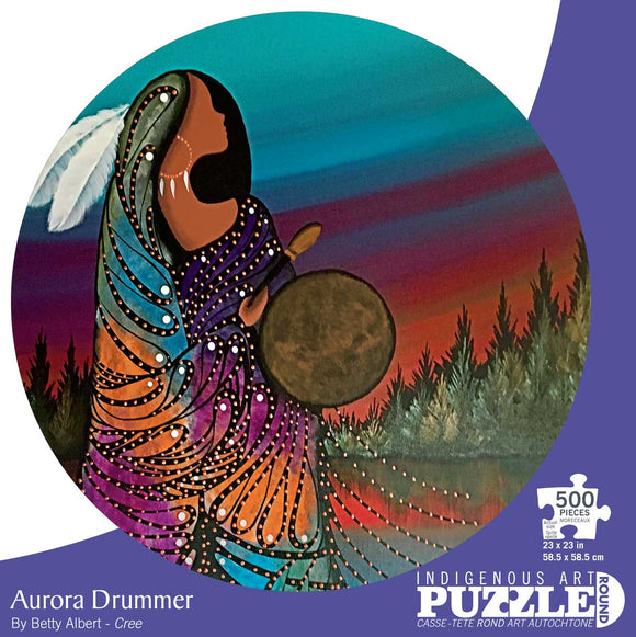 Aurora Drummer 500 piece round puzzle by artist Betty Albert
