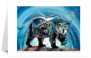 Bear with Hummingbird - 9" x 6" Art Card