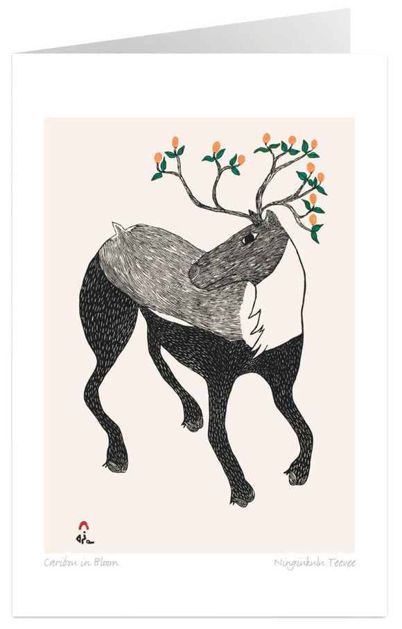 Caribou In Bloom (Linocut & Hand-Colouring, 47.7×34.5cm) - 9