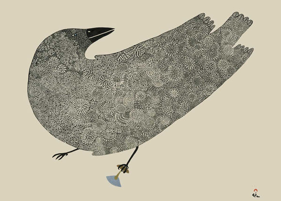 magnet Raven with Ulu by Ningeokuluk Teevee