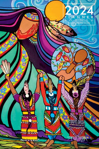 Dancing to Mother Earth's Drum 2024 planner by artist Pam Cailloux