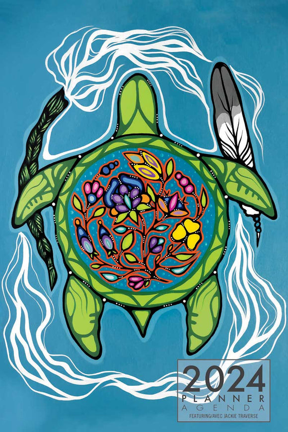 Prayers for Turtle Island 2024 planner by artist Jackie Traverse