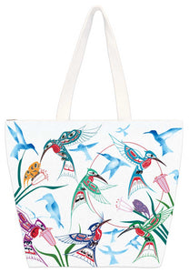 Garden of Hummingbirds tote bag by artist Richard Shorty