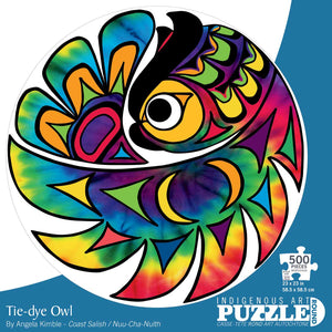 puzzle Tie-dye Owl by Angela Kimble