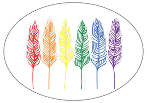 Pride Feathers sticker by artist Patrick Hunter