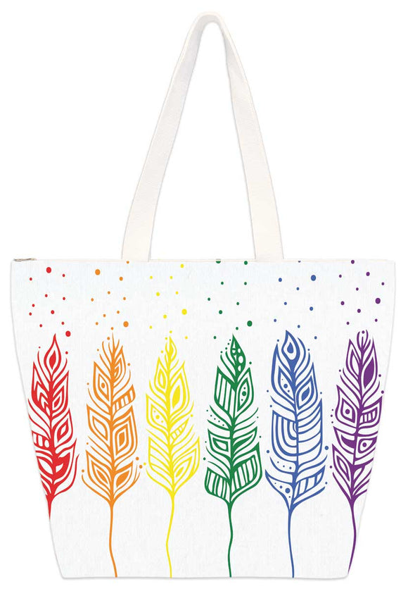 Pride Feathers tote bag by artist Patrick Hunter