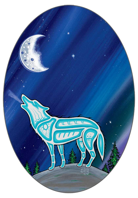White Wolf sticker by artist Jeffrey Red George