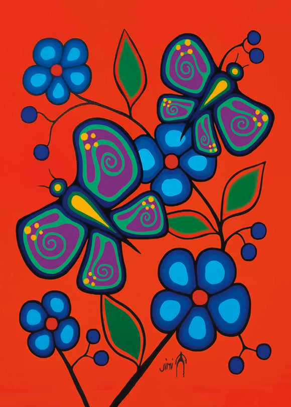 Butterflies and Flowers magnet by artist Jim Oskineegish