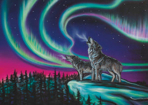 Sky Dance - Wolf Song magnet by artist Amy Keller-Rempp