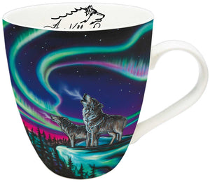 Sky Dance - Wolf Song mug by artist Amy Keller-Rempp