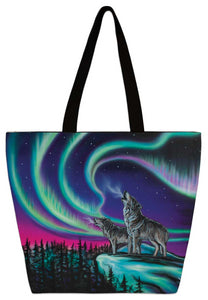 Sky Dance - Wolf Song tote bag by artist Amy Keller-Rempp