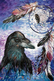 Raven Dream Catcher diamond art kit by artist Carla Joseph