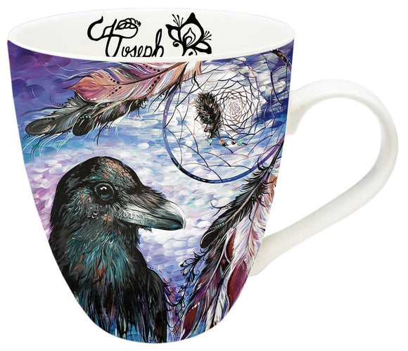 Raven Dreamcatcher mug by artist Carla Joseph