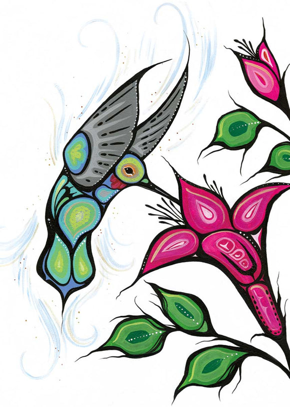 Flight of the Hummingbird magnet by artist Carla Joseph