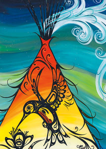 Hummingbird Teepee magnet by artist Carla Joseph