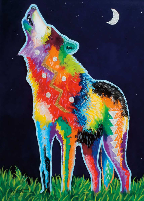 Howling at the Moon magnet by artist John Balloue