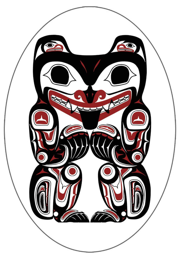 Haida Grizzly Bear sticker by artist Clarence Mills