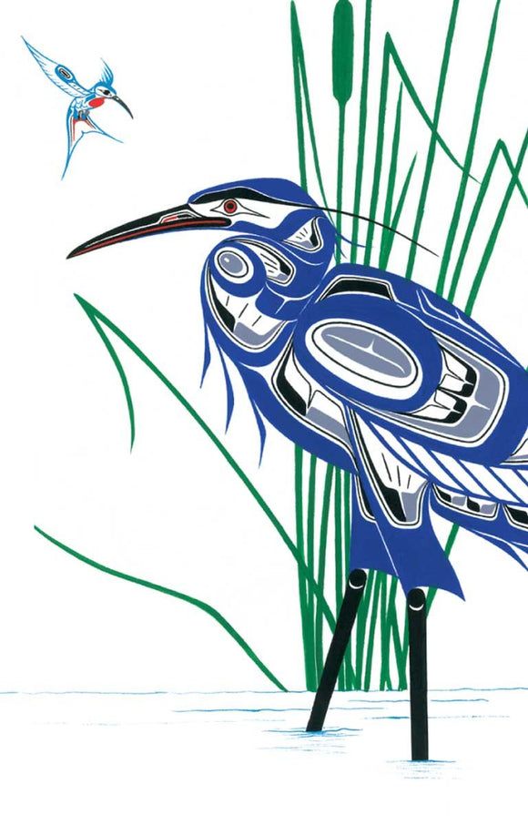 Hummingbird & Blue Heron magnet by artist Richard Shorty